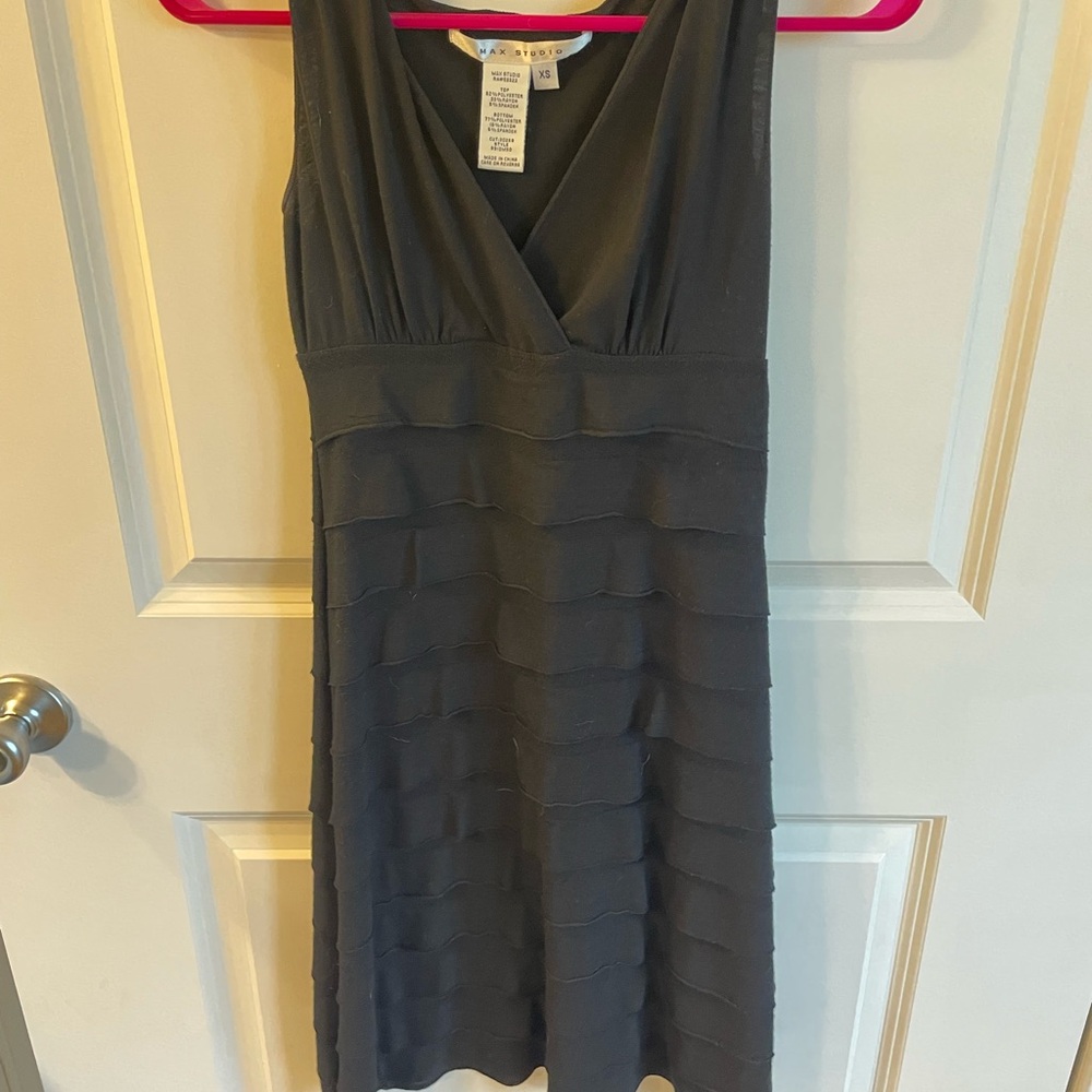 Max Studio Charcoal Sleeveless Midi Dress